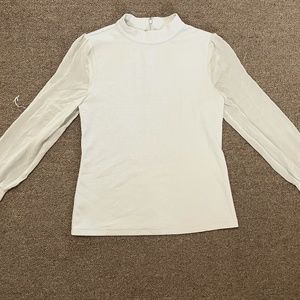 Ann Taylor Dusty light blue mock neck Blouse